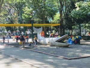 Picture of Nursery kids playing in Shinjuku Chuo Park.